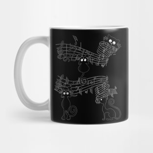 Cat Kitty Playing Music Note  Black Cat Lover Gift Mug